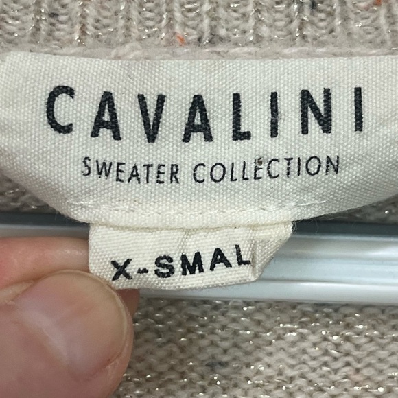 Cavalini Women's Button Cardigan Sweater xs Pockets Metallic Thread Shimmer - Picture 3 of 16